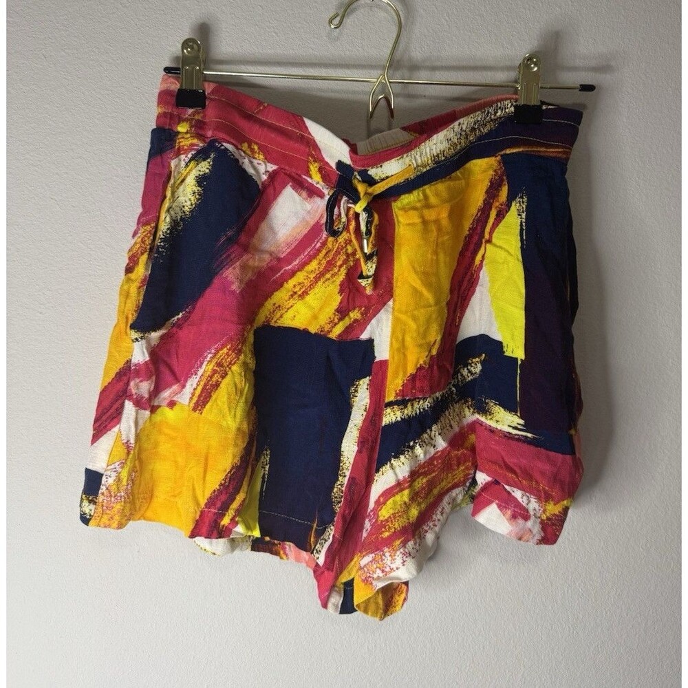 Karen Millen Women’s Multicolor Abstract Drawstring Viscose Shorts Size 12